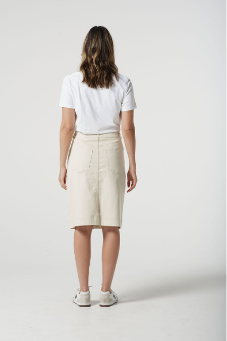 Goondiwindi Cotton Knee Length Skirt - Natural