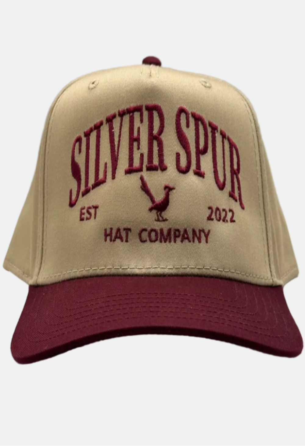 Silver Spur Embroidered Roadrunner Cap - Maroon