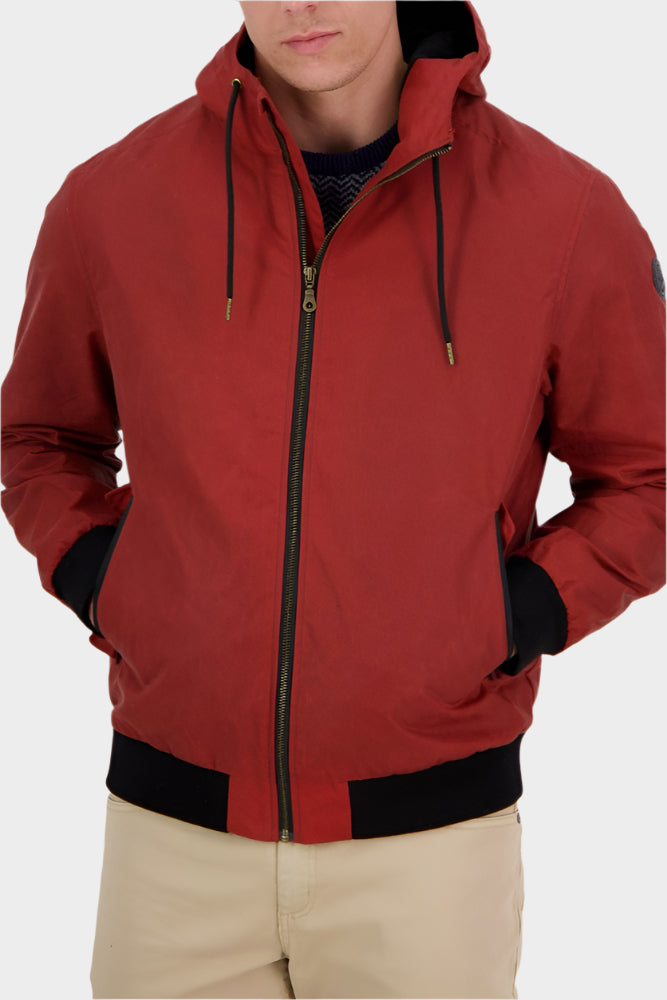 Swanndri Mens Moreton Oilskin Hoodie (Terracota)