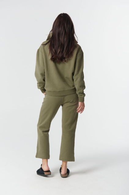 Goondiwindi Cotton Rugged ½ Zip Cotton Sweater - Sage