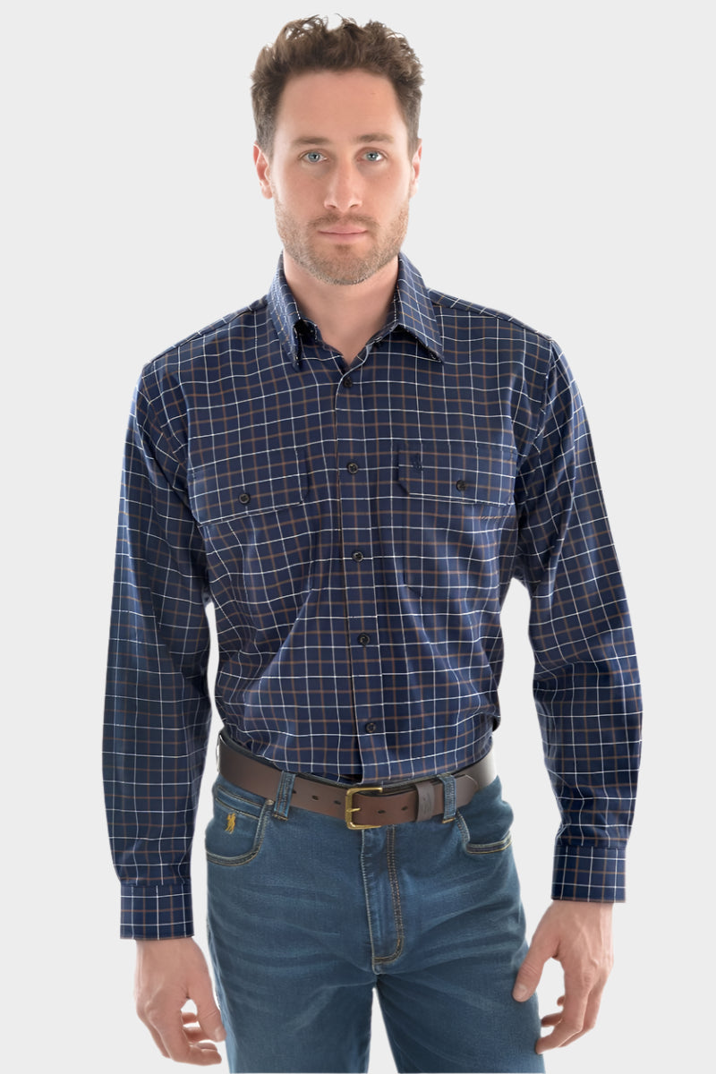 Thomas Cook Men's Coleman Check 2-Pocket Long Sleeve Shirt