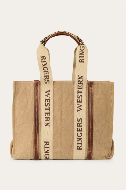 Ringers Western Ladies Waxicanvas Tote Shopper - Sand
