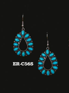 Austin Accent Oval Earrings with Turquoise Accent