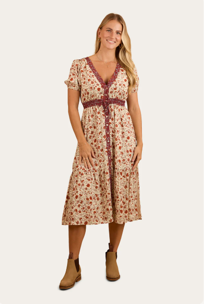 Ringers Western Womens Twyla Midi Dress - Off White