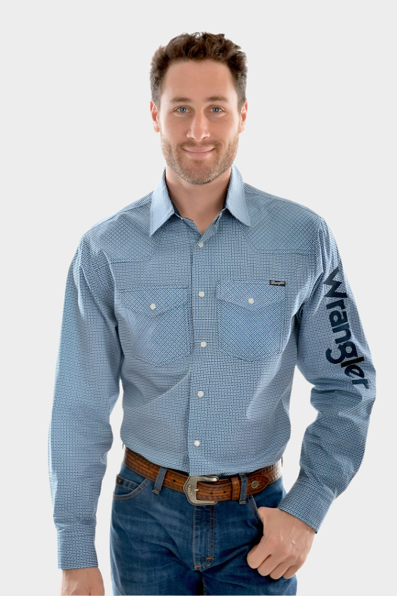 Wrangler Men's Eaton Print Long Sleeve Shirt