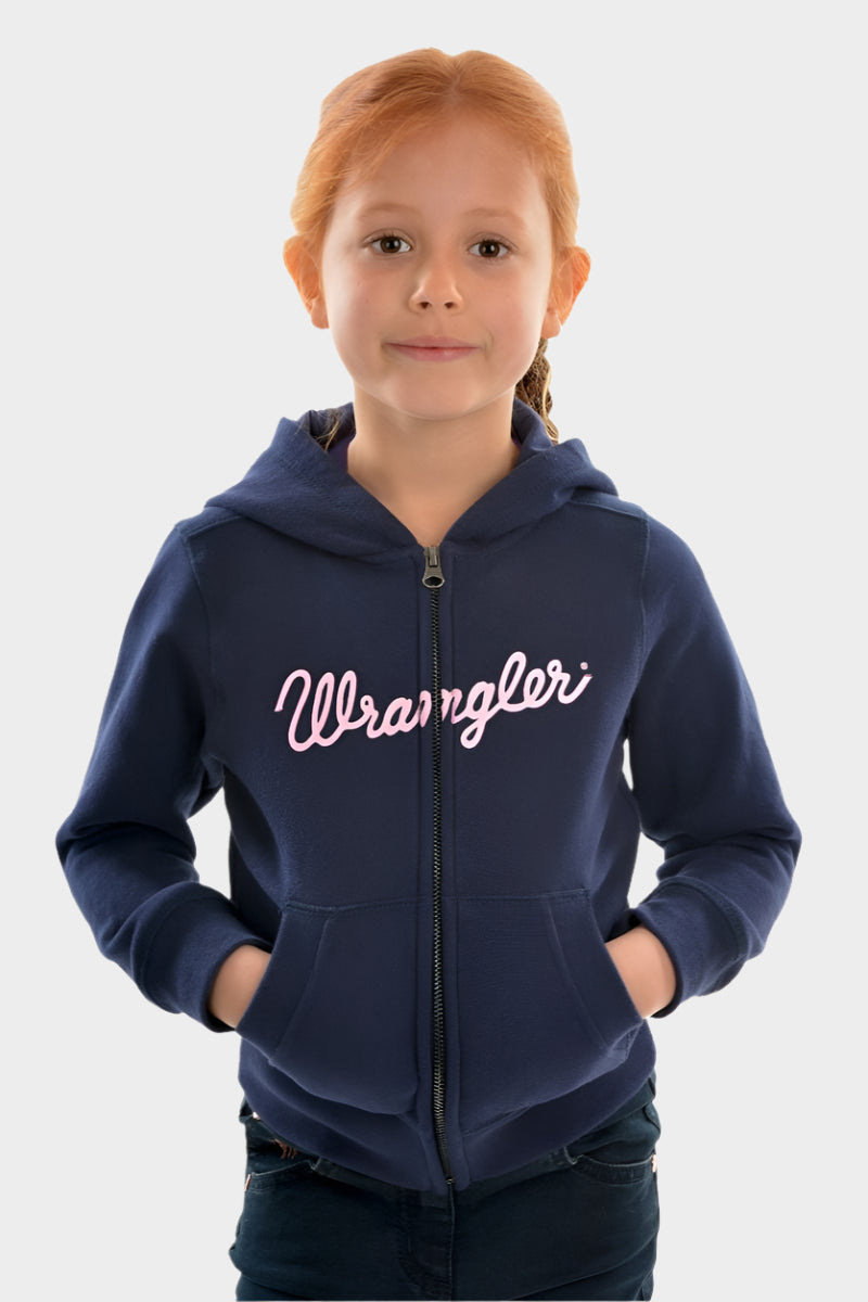 Wrangler Girl's Logo Zip Up Hoodie