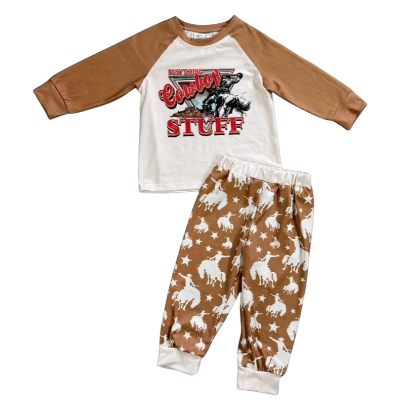 Shea Baby Boys Cowboy Stuff PJs, (0-18M)