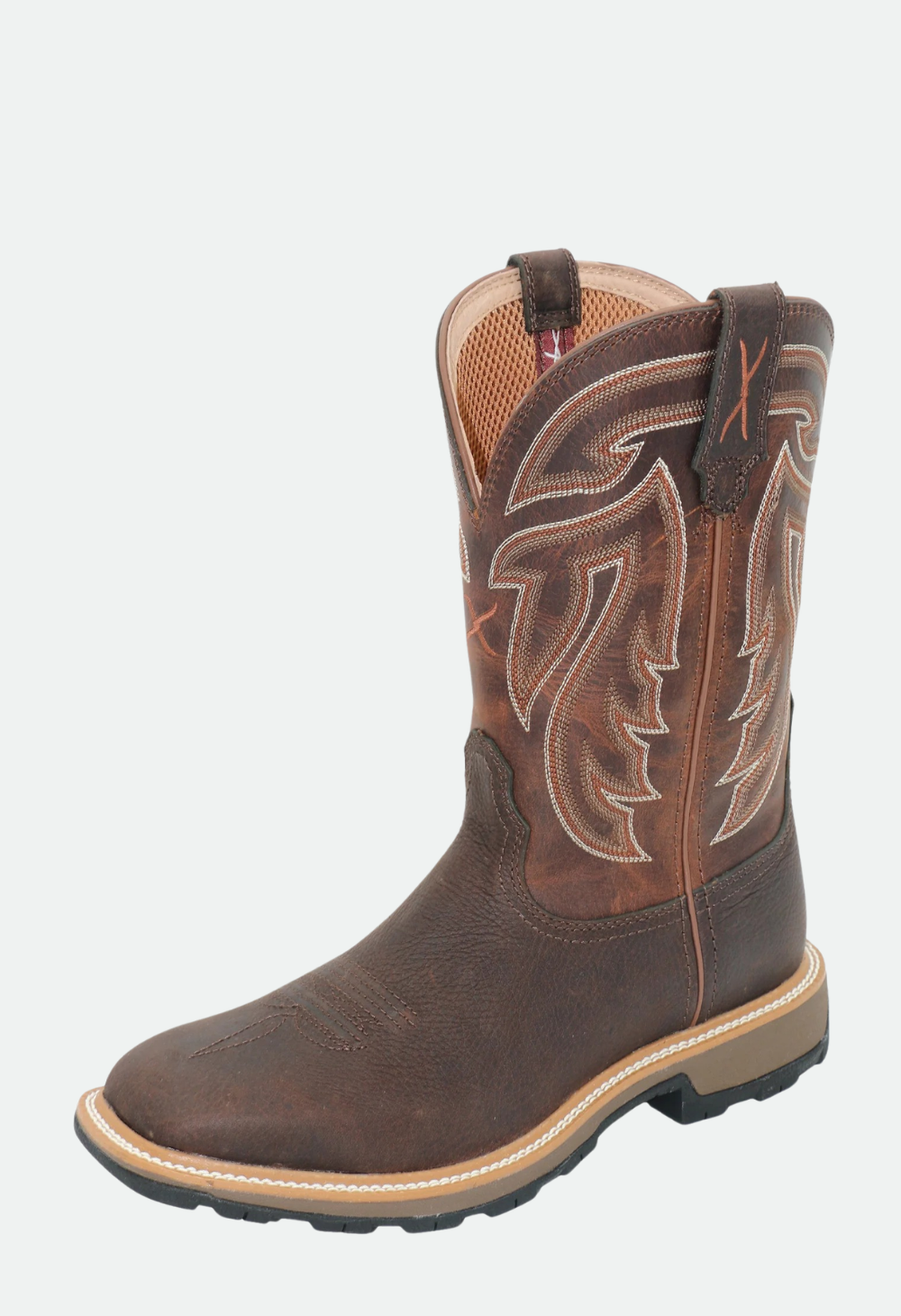 Twisted X Mens 11 Ultralite Work - Chocolate/burnt Brown