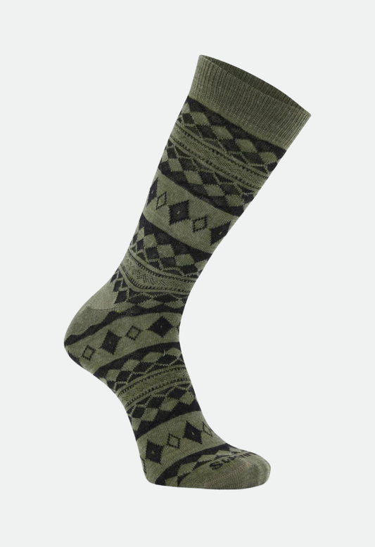 Swanndri Copenhagen Merino Sock - Olive/Black