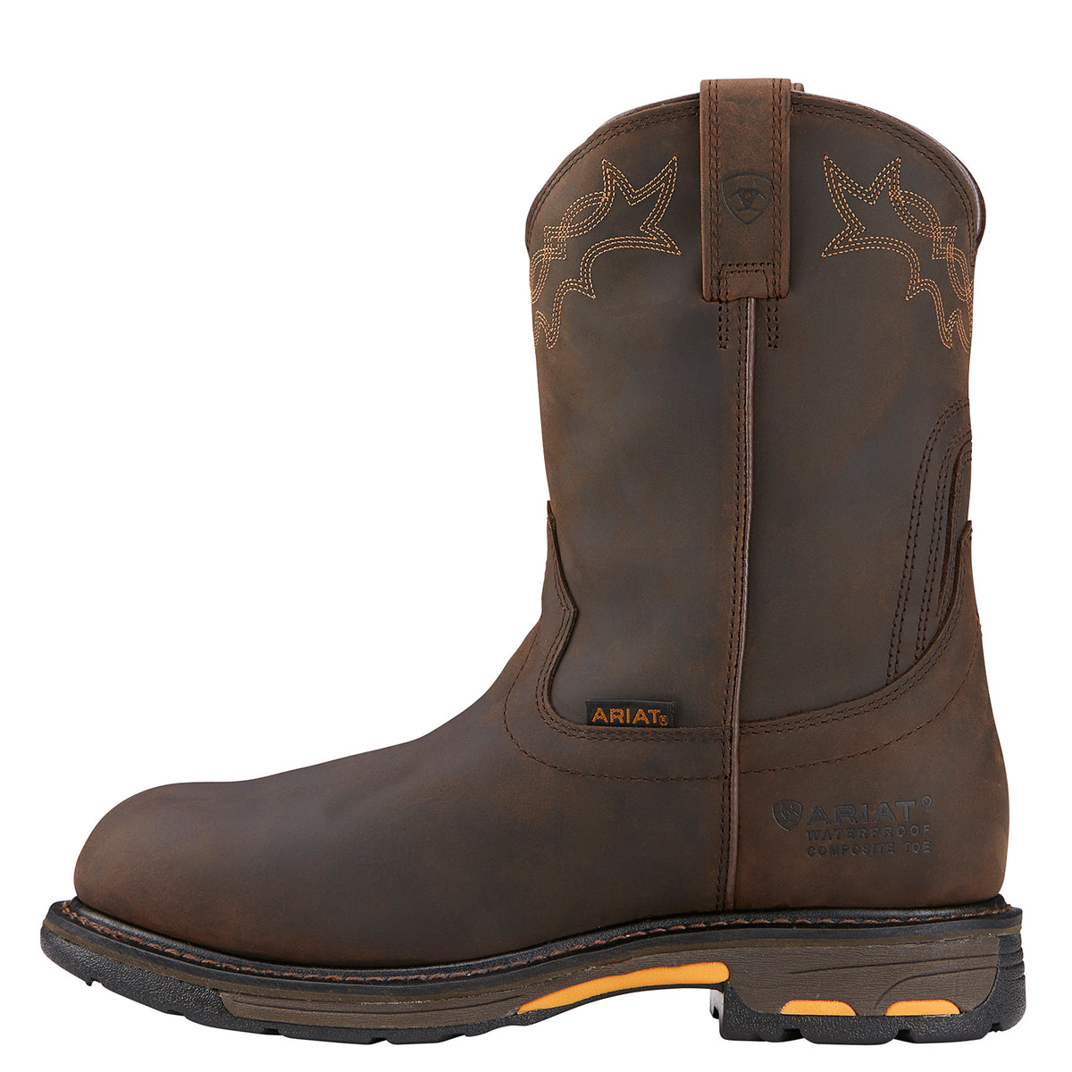 Ariat Men's Work Hog Pull On H2O Composite Toe - Oily Distressed Brown