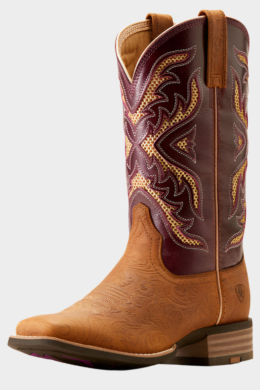 Ariat Women's San Angelo VenTEK 360 (Tooled Toasted Almond/Aged Merlot)