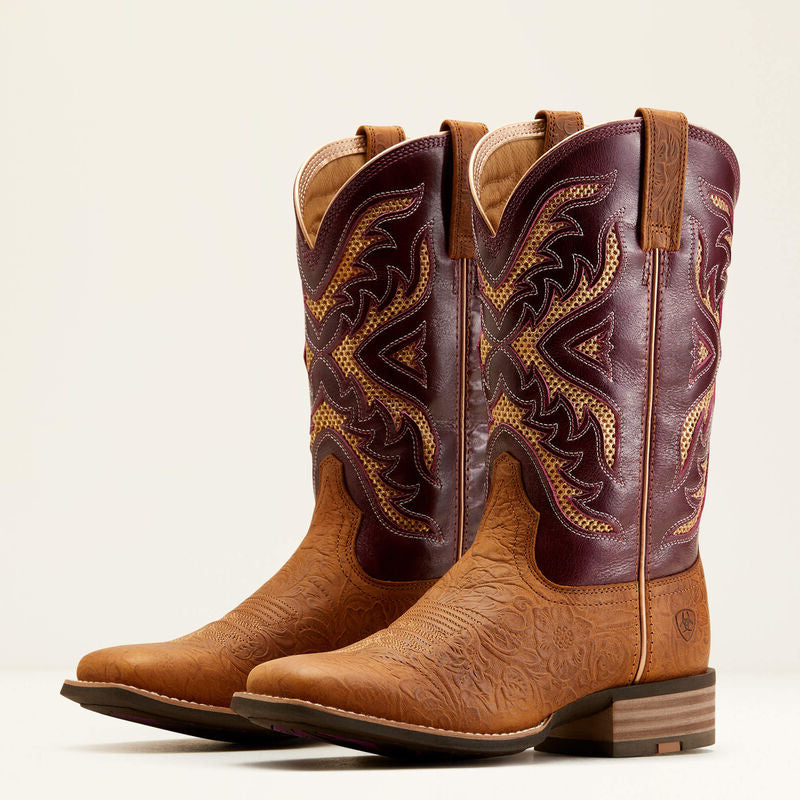 Ariat Women's San Angelo VenTEK 360 (Tooled Toasted Almond/Aged Merlot)