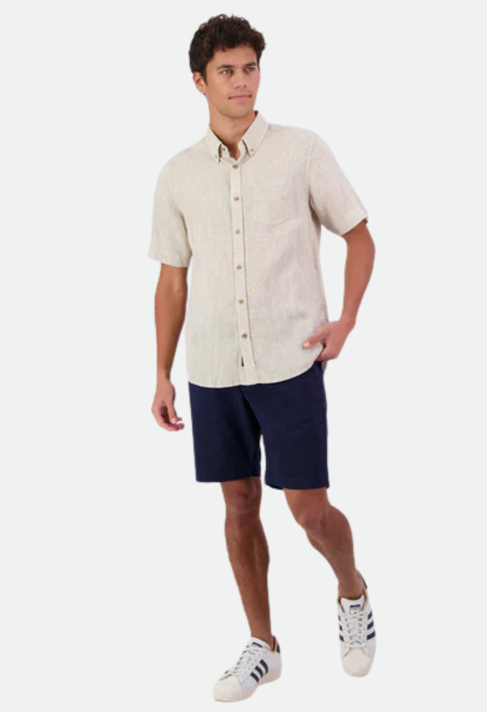 Swanndri Men's Humber Linen Short Sleeve Shirt - Mineral
