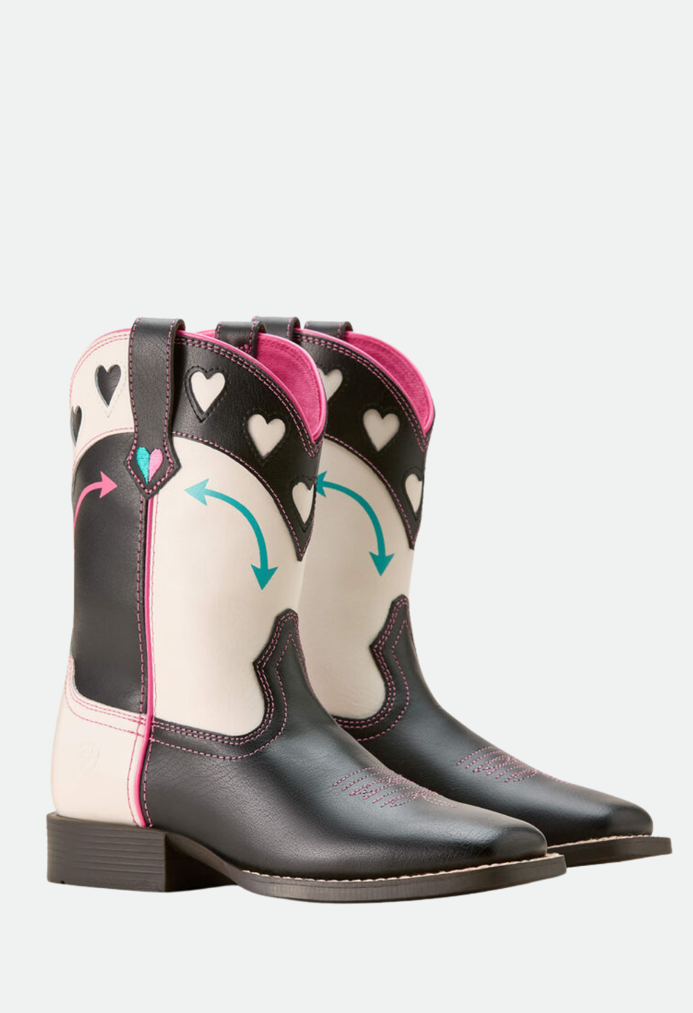 ARIAT GIRLS ROUND UP HEARTS MADISON AVENUE / CLASSIC WHITE