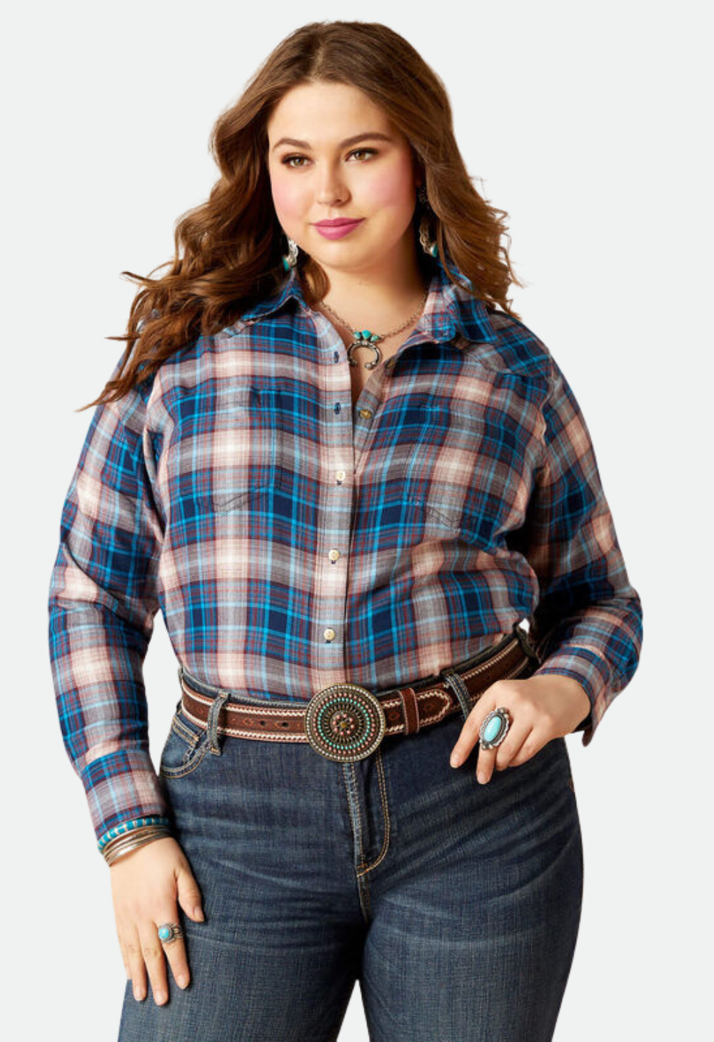 Ariat Women's Billie Jean Shirt (Woodland Plaid)