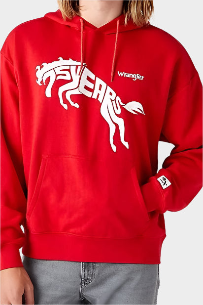 Wrangler Men's 75th Anniversary Hoodie- Red