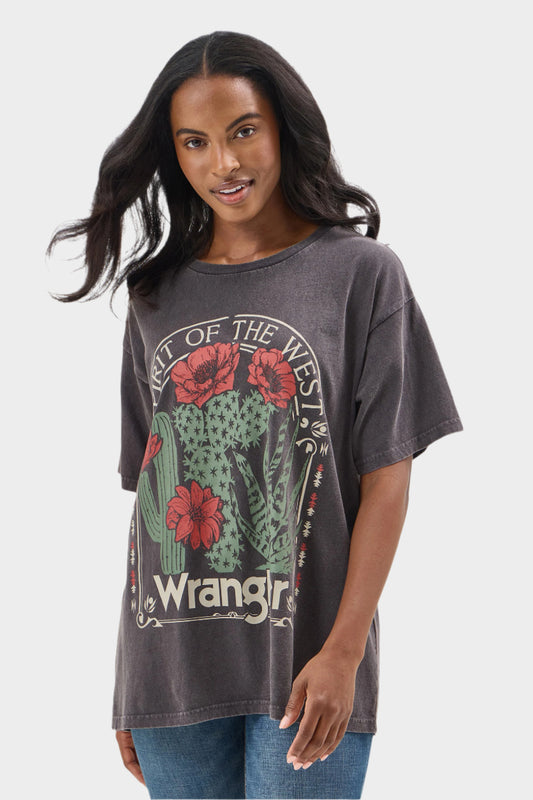 Wrangler Women's Western Graphic Oversized Tee