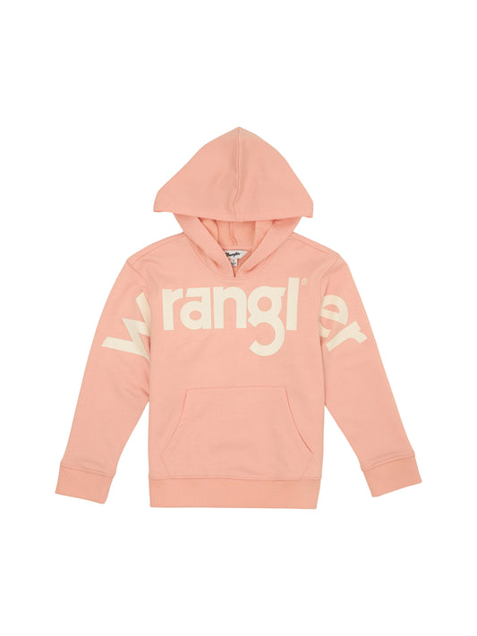 Wrangler Girl's Bold Logo Hoodie - Pink