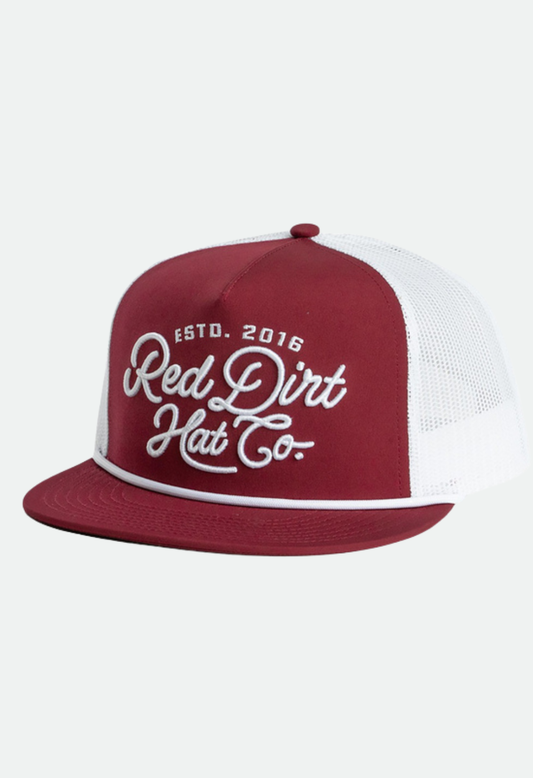 Red Dirt Hat Co. Lariat - Burgundy/White - Hats Cap - RDHC-521