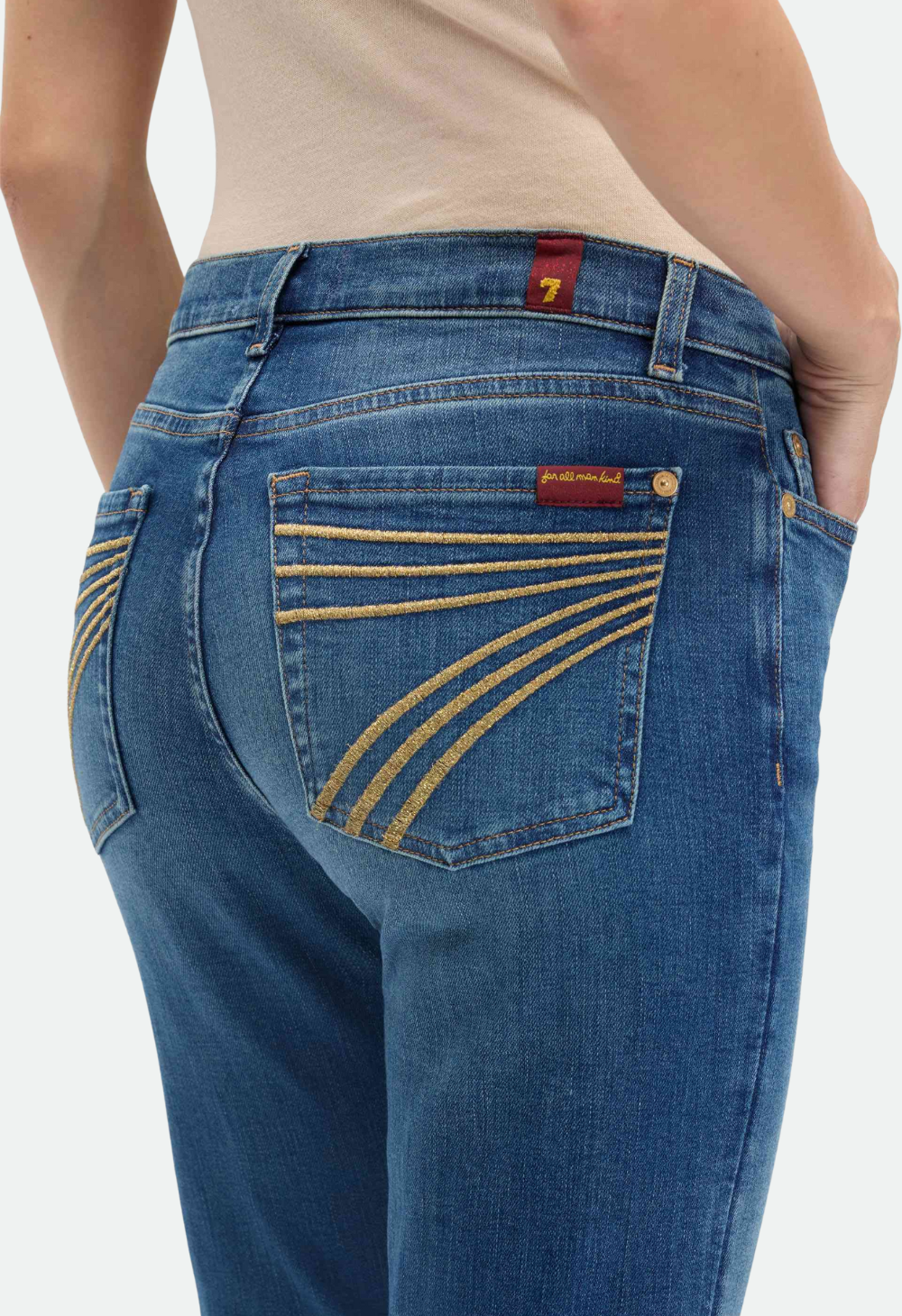 7 for All Mankind - Dojo Retro Fade Mid Blue 34 Leg