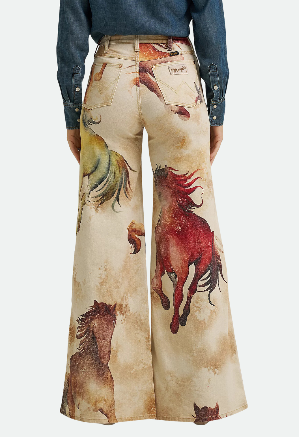 Wrangler Women's Lainey Wilson Horse Cheeky Wide Leg Jean 32Leg