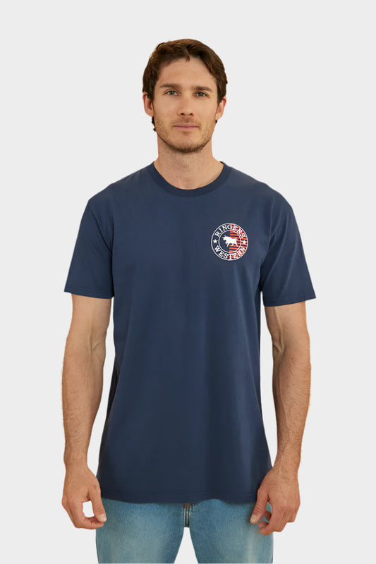 Ringers Western Men's Signature Bull Flag Stock Fit T-Shirt