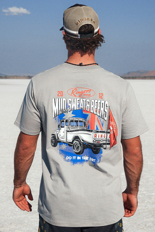 Ringers Western Mud Sweat Beers Mens Loose Fit T-Shirt - Cement
