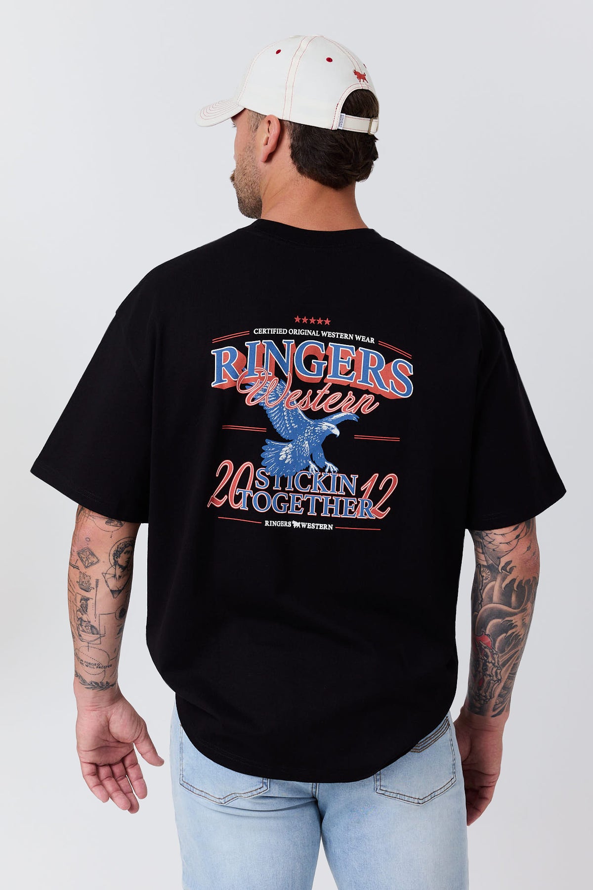 Ringers Western Men's Eagle Eye Box Fit T-Shirt – Black