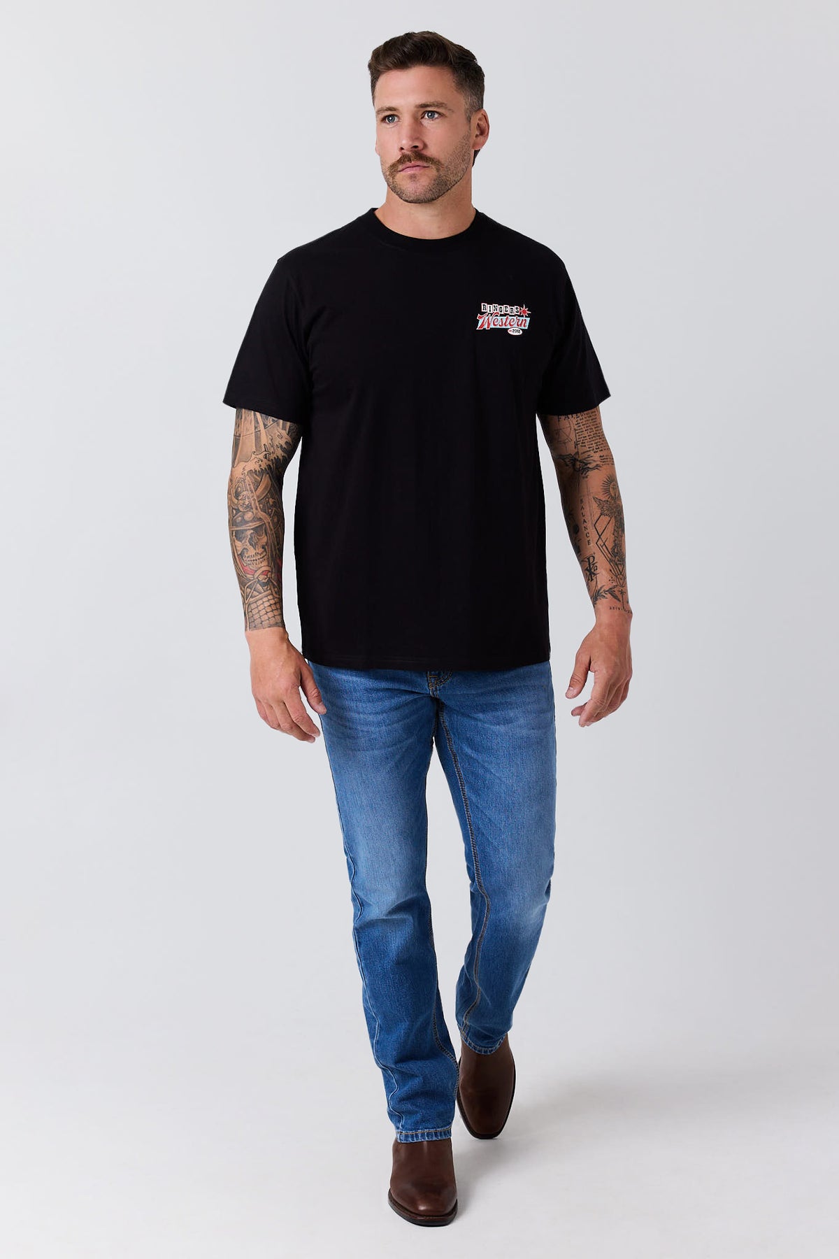 Ringers Western Men's Roadsign Glow Loose Fit T-Shirt – Black