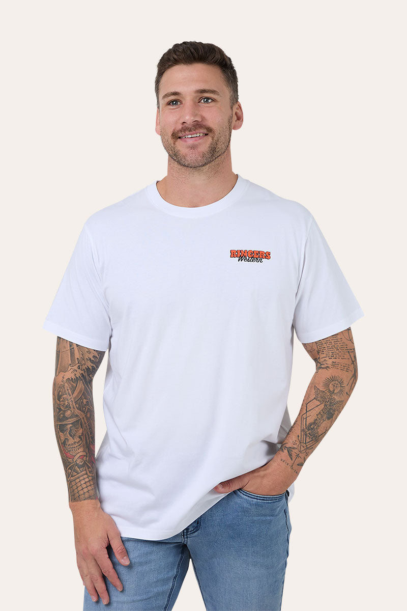 Ringers Western Men's Side Chick Loose Fit T-Shirt - White