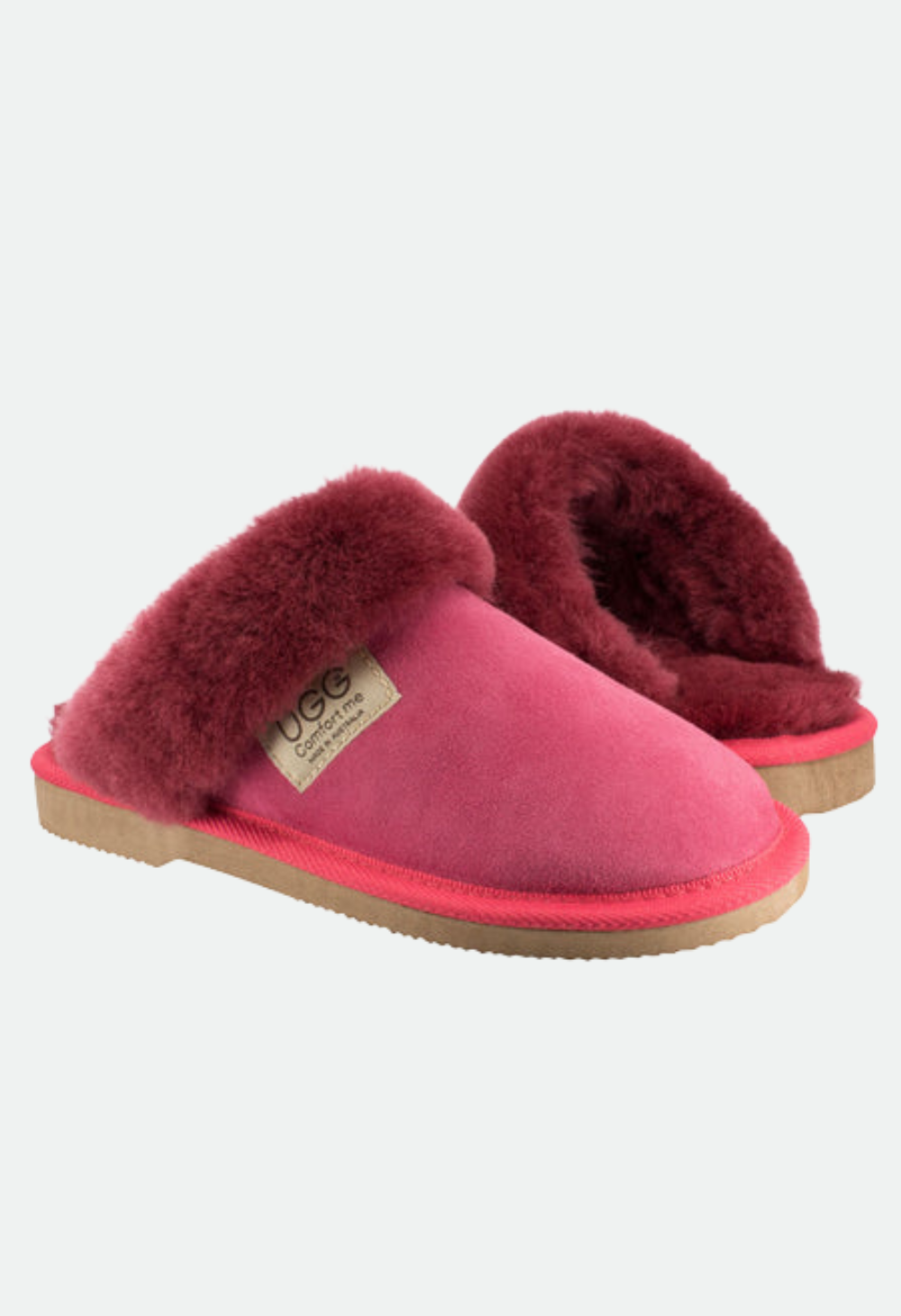 Comfort Me Women's/Unisex Fur Trim UGG Scuffs (Wombat)