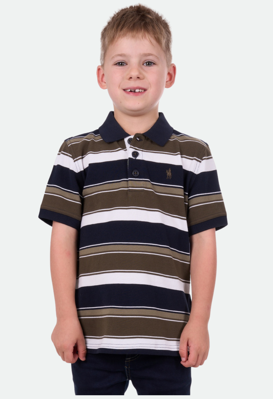 THOMAS COOK BOYS MATTEO S/S POLO (NAVY/TAN)