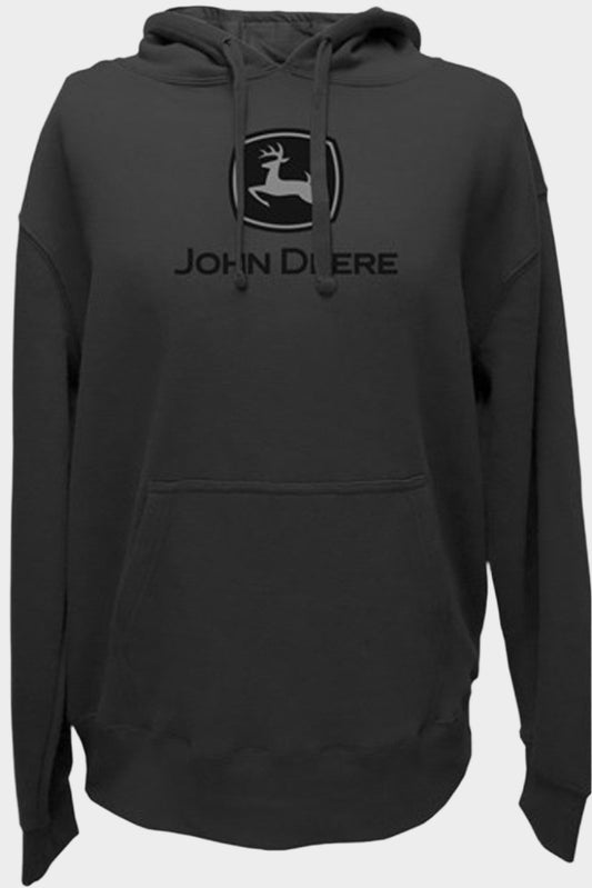 John Deere Men's Logo Fleece Hoodie - Charcoal