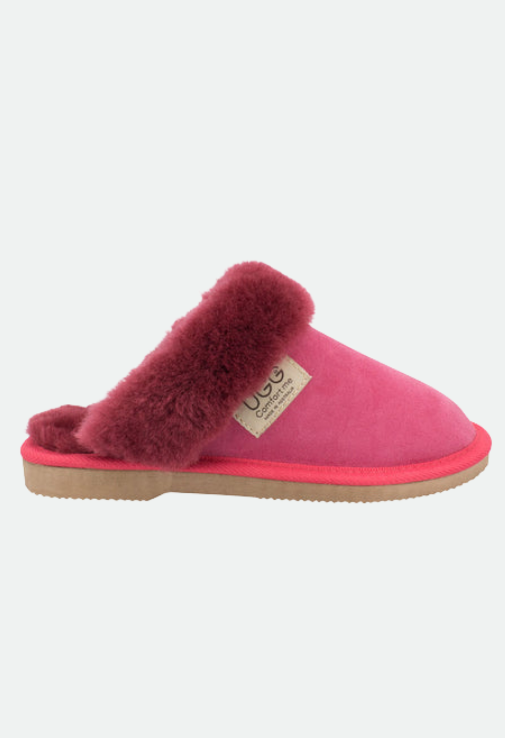 Comfort Me Women's/Unisex Fur Trim UGG Scuffs (Wombat)