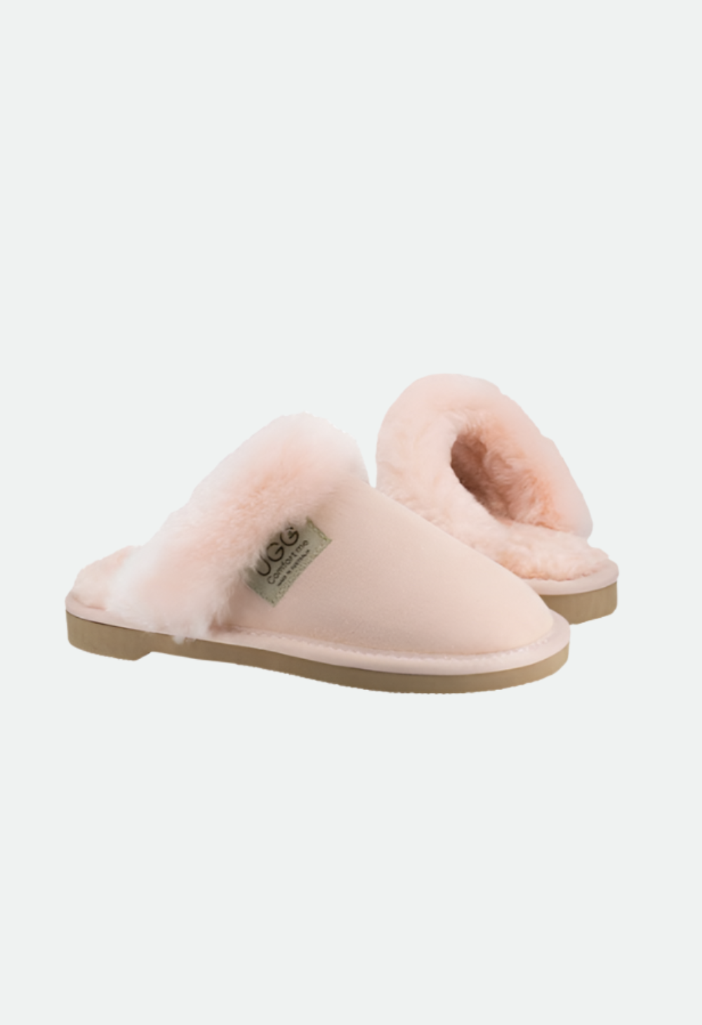 Comfort Me Women's/Unisex Fur Trim UGG Scuffs (Wombat)