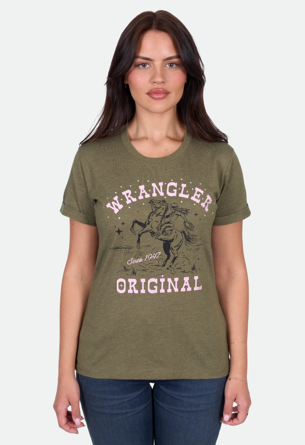 Wrangler Women's JENNY SS Tee - Khaki Marle
