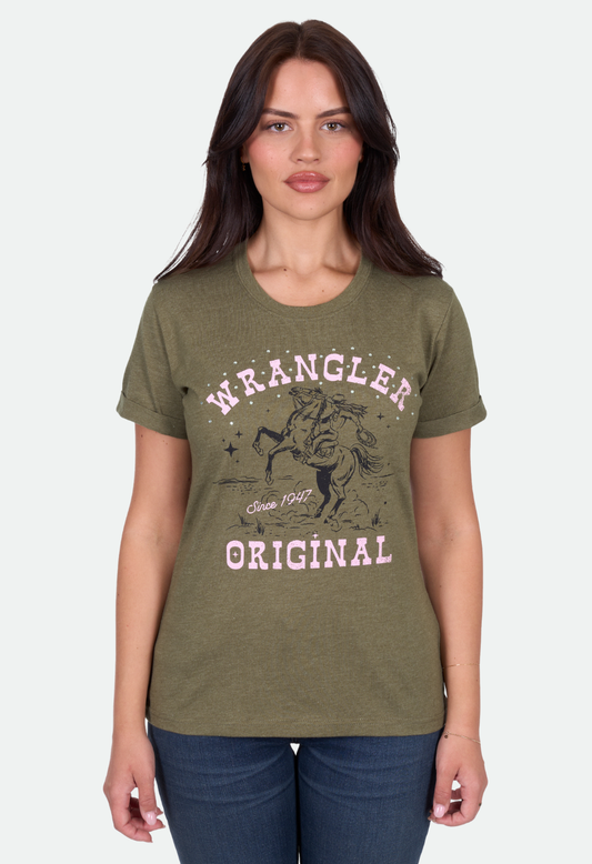 Wrangler Women's JENNY SS Tee - Khaki Marle
