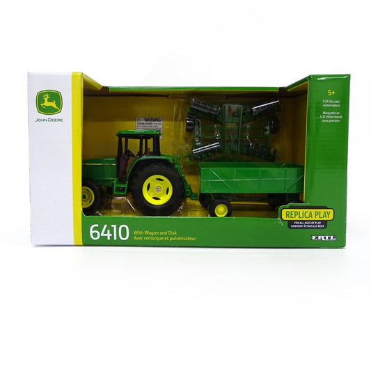 1:32 JOHN DEERE TRACTOR WITH BARGE WAGON AND DISK