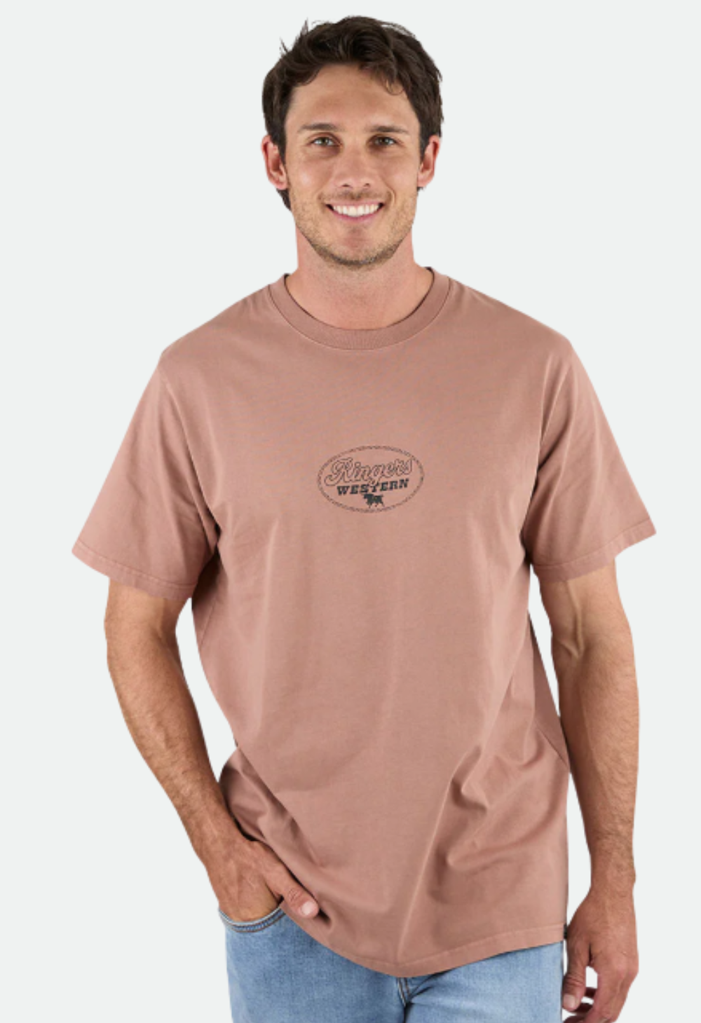 Ringers Western Mens Hauled Stock Fit T-Shirt - Almond