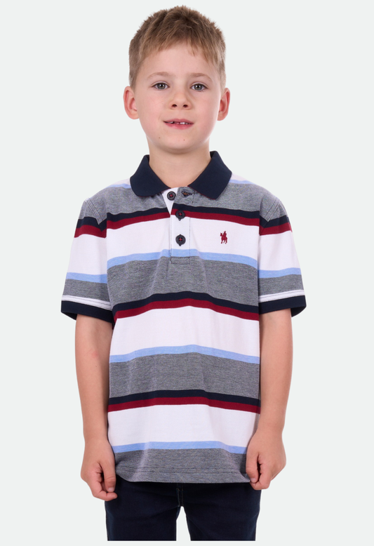 THOMAS COOK BOYS WILL S/S POLO (WHITE/NAVY)