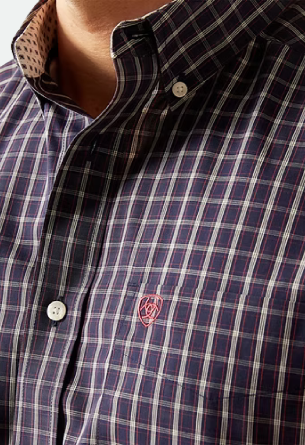 Ariat Men's Wrinkle Free Dwayne Navy Long Sleeve Shirt - Navy