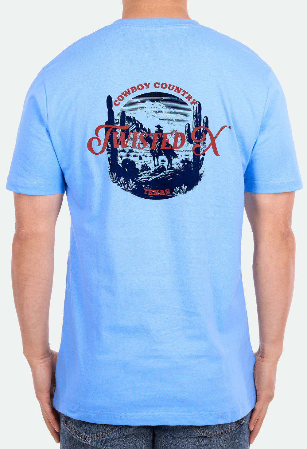 Twisted X Men's Cole  Short Sleeve Tee - Light Blue