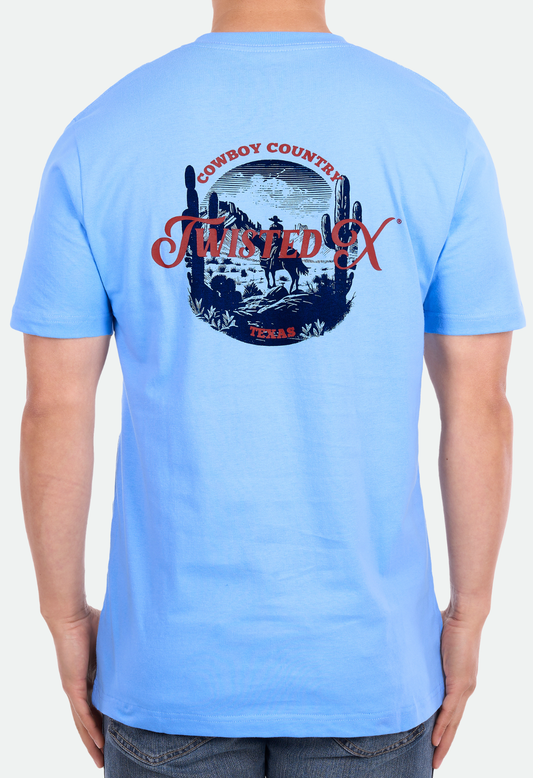 Twisted X Men's Cole  Short Sleeve Tee - Light Blue