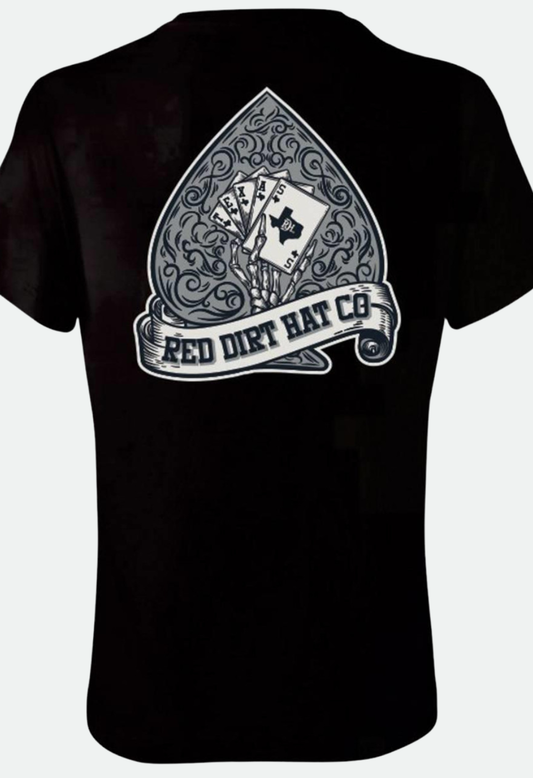 Red Dirt Hat Co. Men's Hold 'Em Graphic Black Short Sleeve T-Shirt Tee