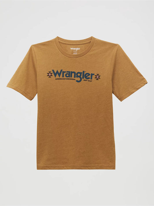 Wrangler Boy's  Kabel Logo T-Shirt - Bistre Heather
