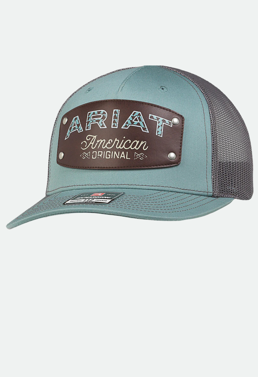 Ariat Mens American Original Patch Mesh Snapback Cap - Blue Grey