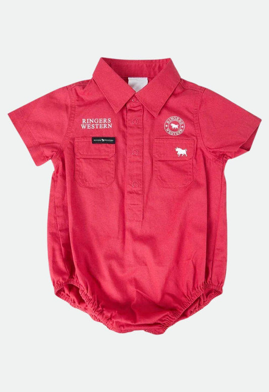 Ringers Western Babies Short Sleeve Work Shirt Romper