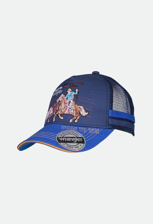 Wrangler Boy's Abe Trucker Cap - Navy/Blue