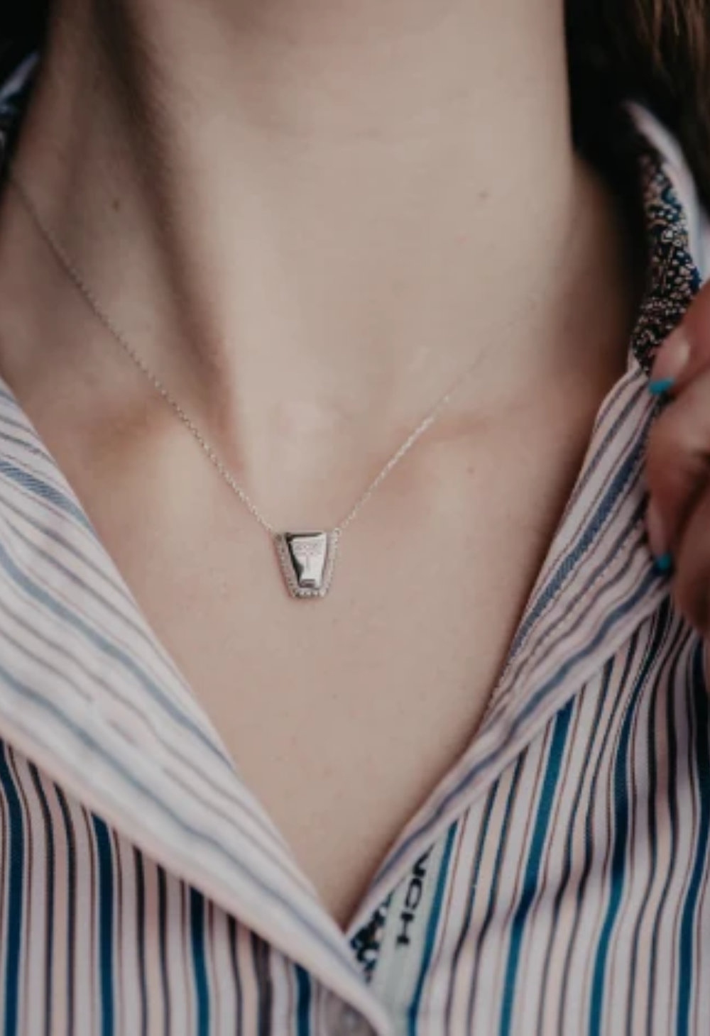 SpurWest Square Boot Tip Necklace