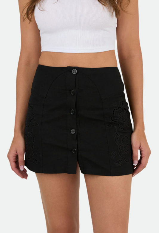 Ringers Western Womens Jynette Button Down Mini Skirt - Black